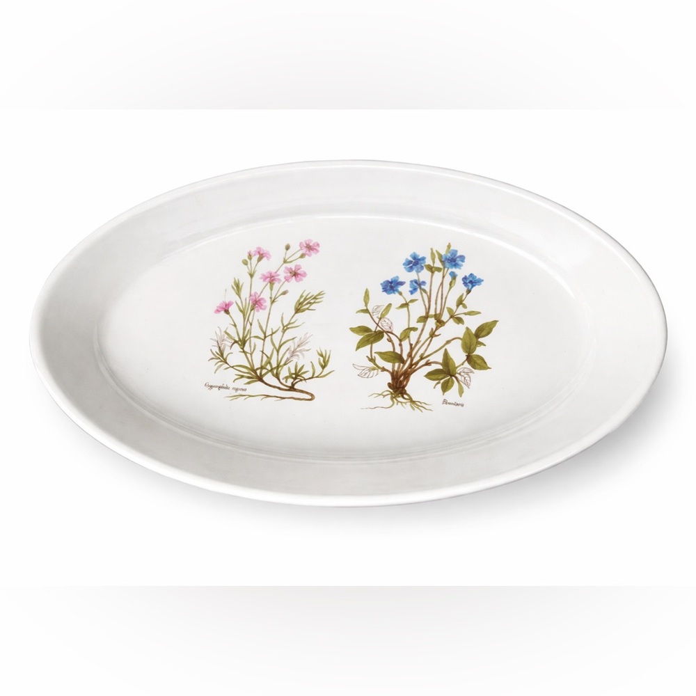 Portmeirion Botanic Garden Gypsophila Oval Serving Platter 16 inch England